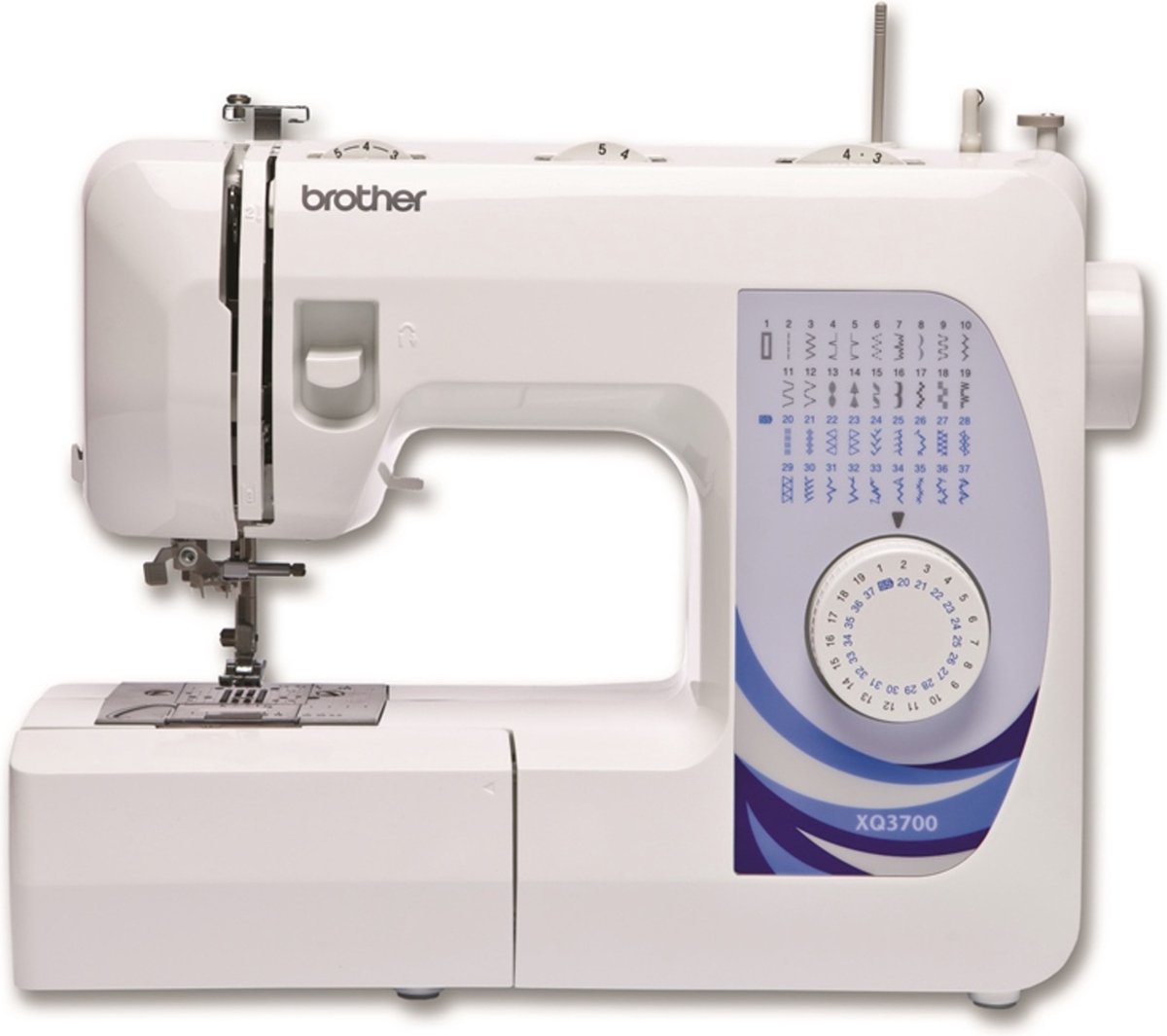 Brother mechanische naaimachine XQ3700 - Wit/Blauw (4977766705417)