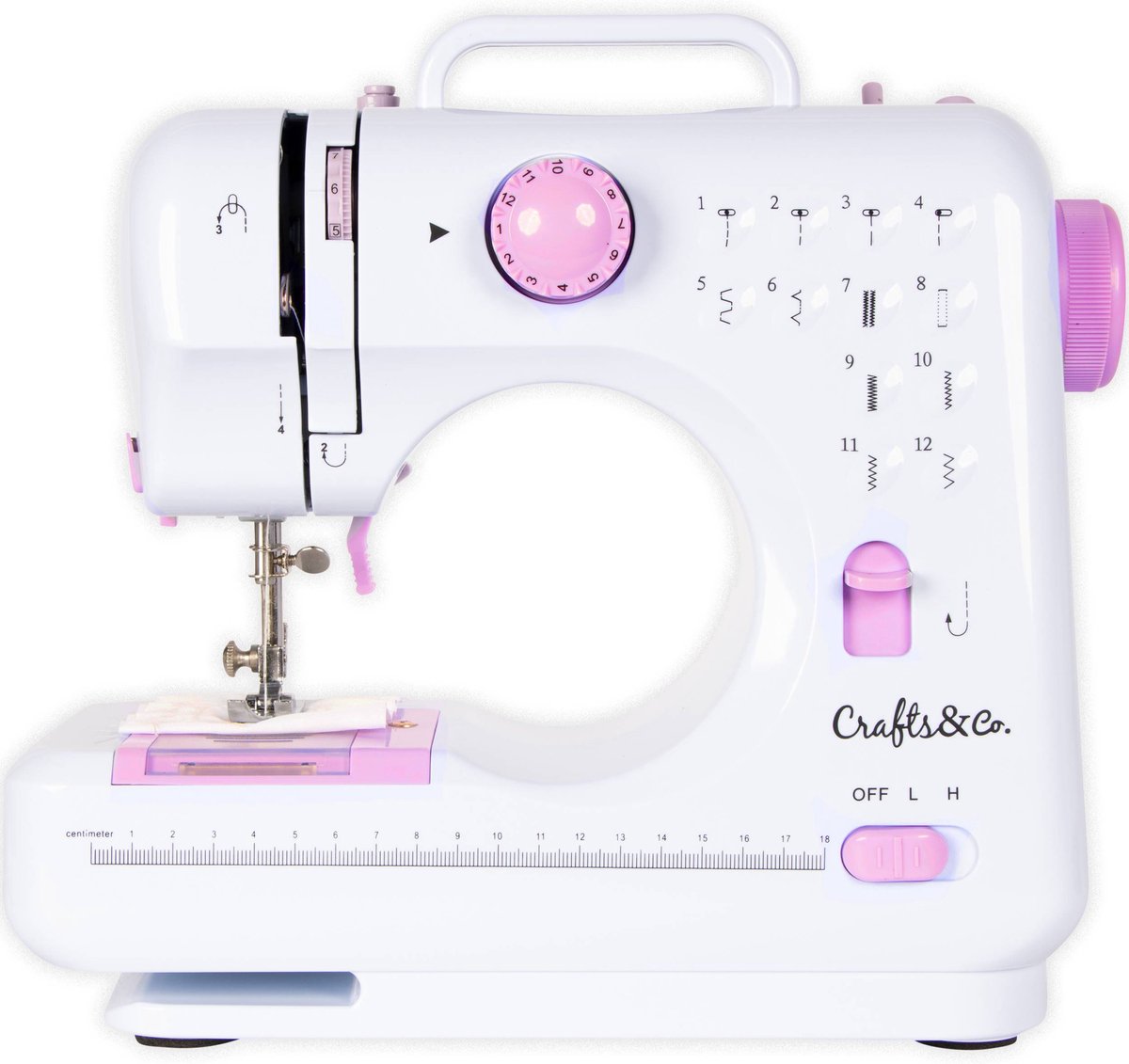 Crafts&Co Naaimachine Kinderen en Beginners Set - Hobby & Creatief - Kindernaaimachine - Naaiset - Sewing Machine - DIY - Wit (8711568048299)