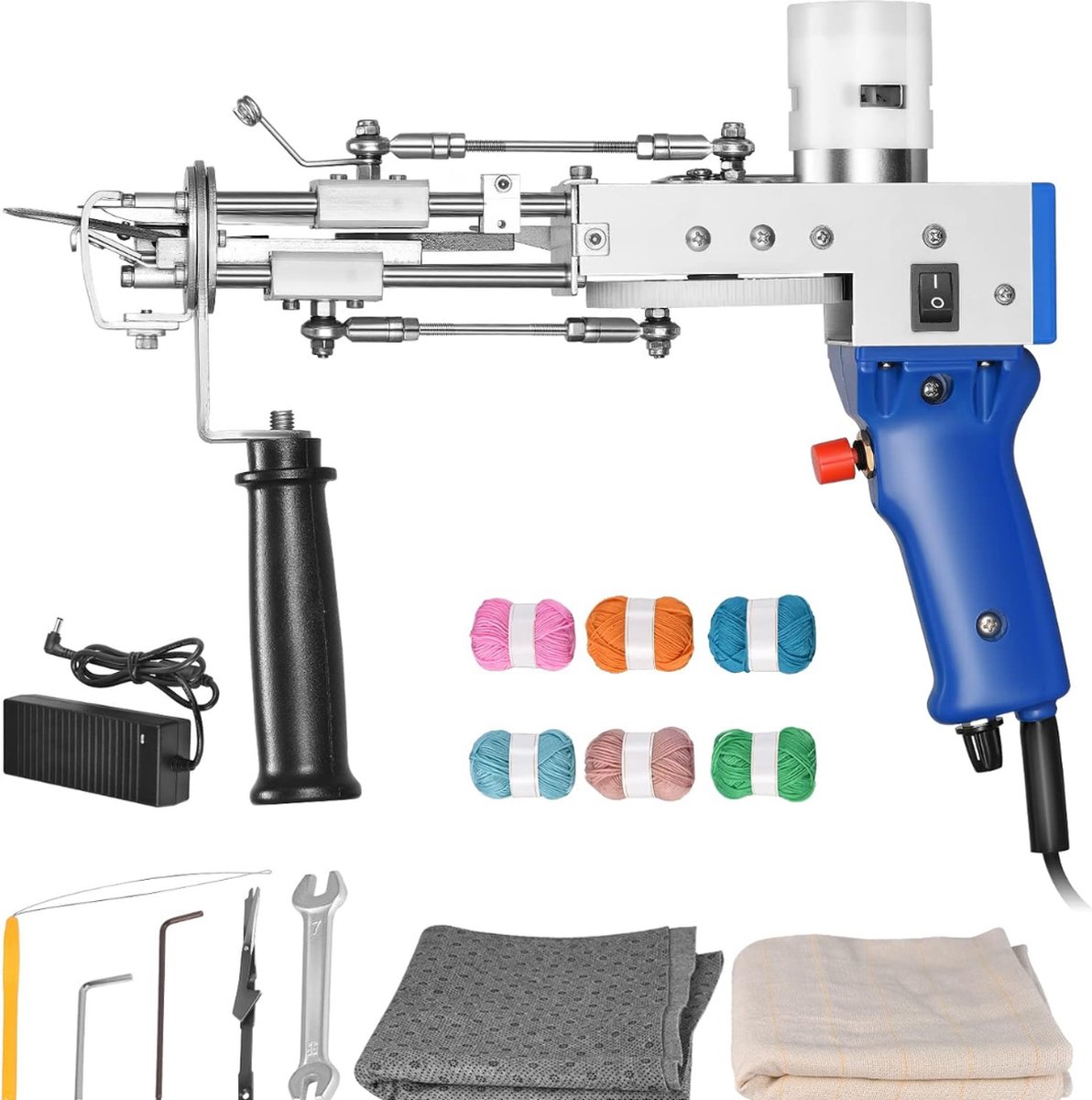 DailySupplies® Premium Tufting Gun Beginnerspakket - Borduurmachine 2 in 1 - Naaimachine Inclusief Accessoires - Blauw (8721303505048)