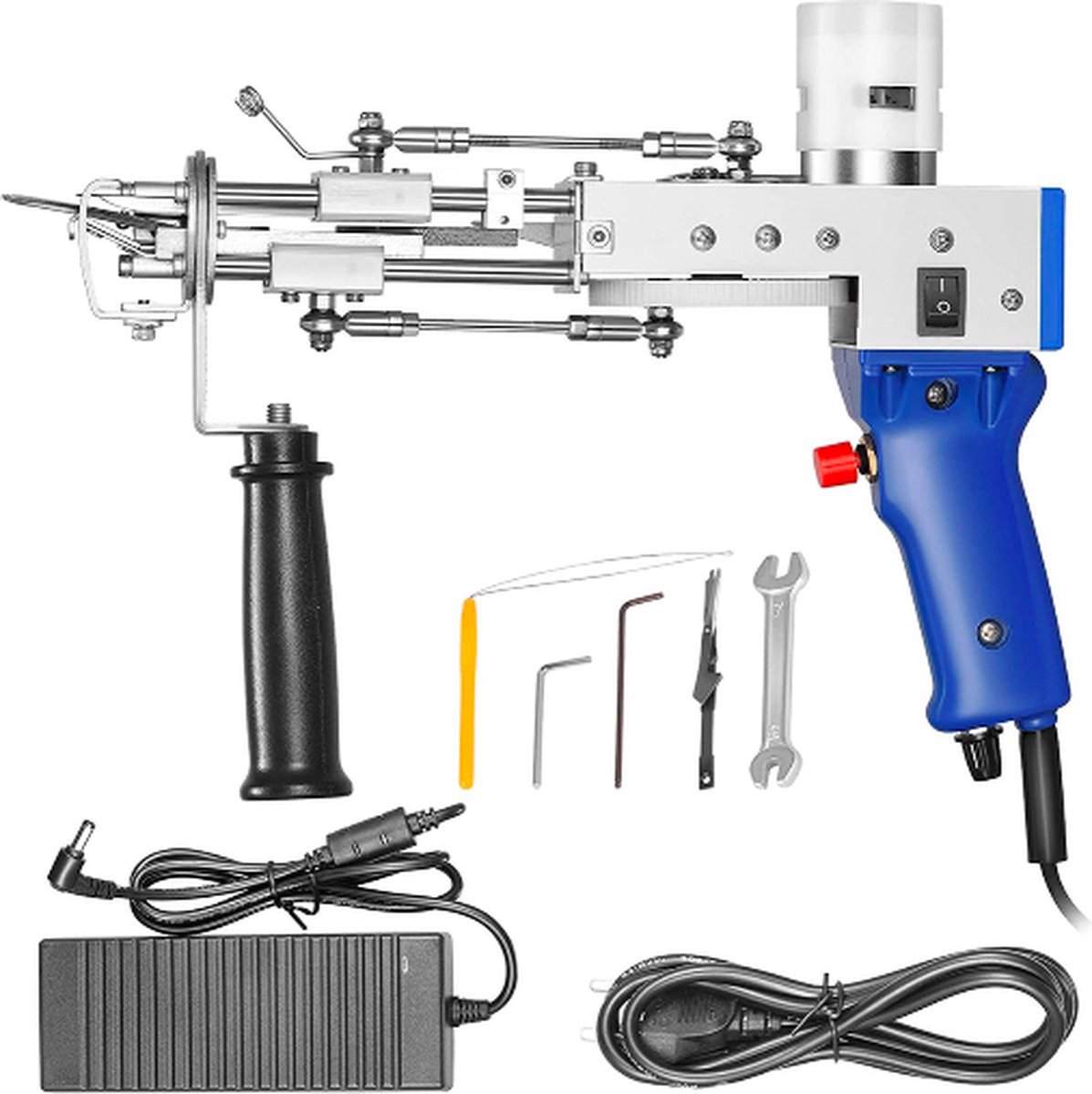 Tufting gun - Tufting Gun Beginnerspakket - 2-in-1 Tuftgun - Tuftgun - Tuften - Tufting - Punch Needle - Punch - Borduurmachine - Beginnerspakket Tapijt Maken - Blauw (8720865769141)