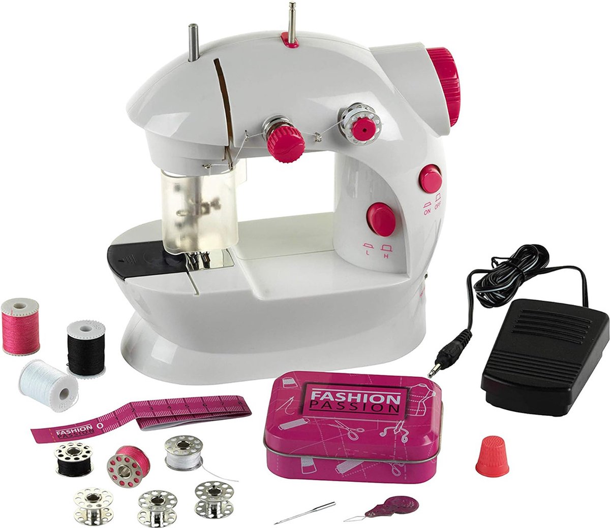 DailySupplies® Naaimachine Kinderen 10 Jaar en Ouder - Cadeau voor je Kleine - Naaien voor Beginners - Meerdere Standen - Wit met Roze - Top Kwaliteit (8721303506144)